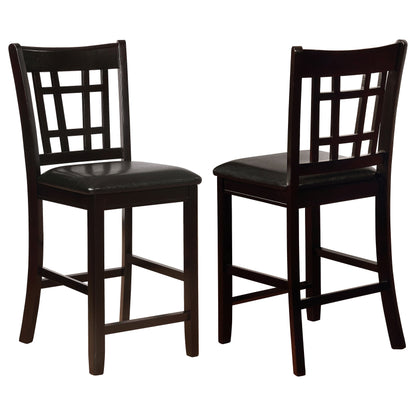 Coaster Lavon Upholstered Counter Height Stools Black and Espresso (Set of 2) Default Title