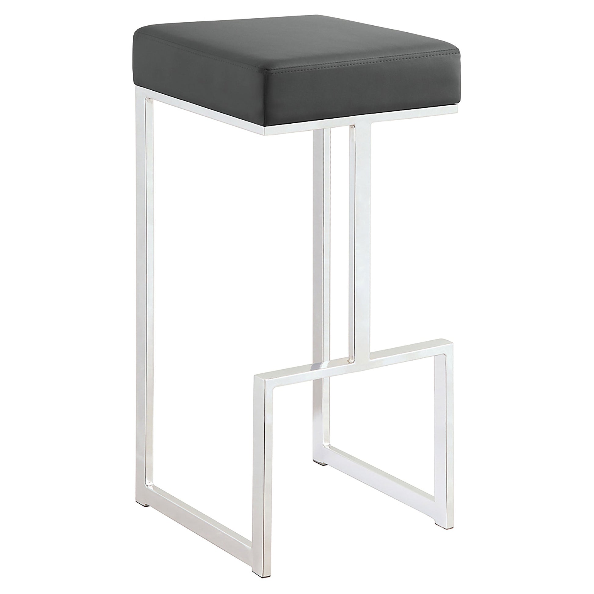 Coaster Gervase Square Bar Stool Grey and Chrome Standard