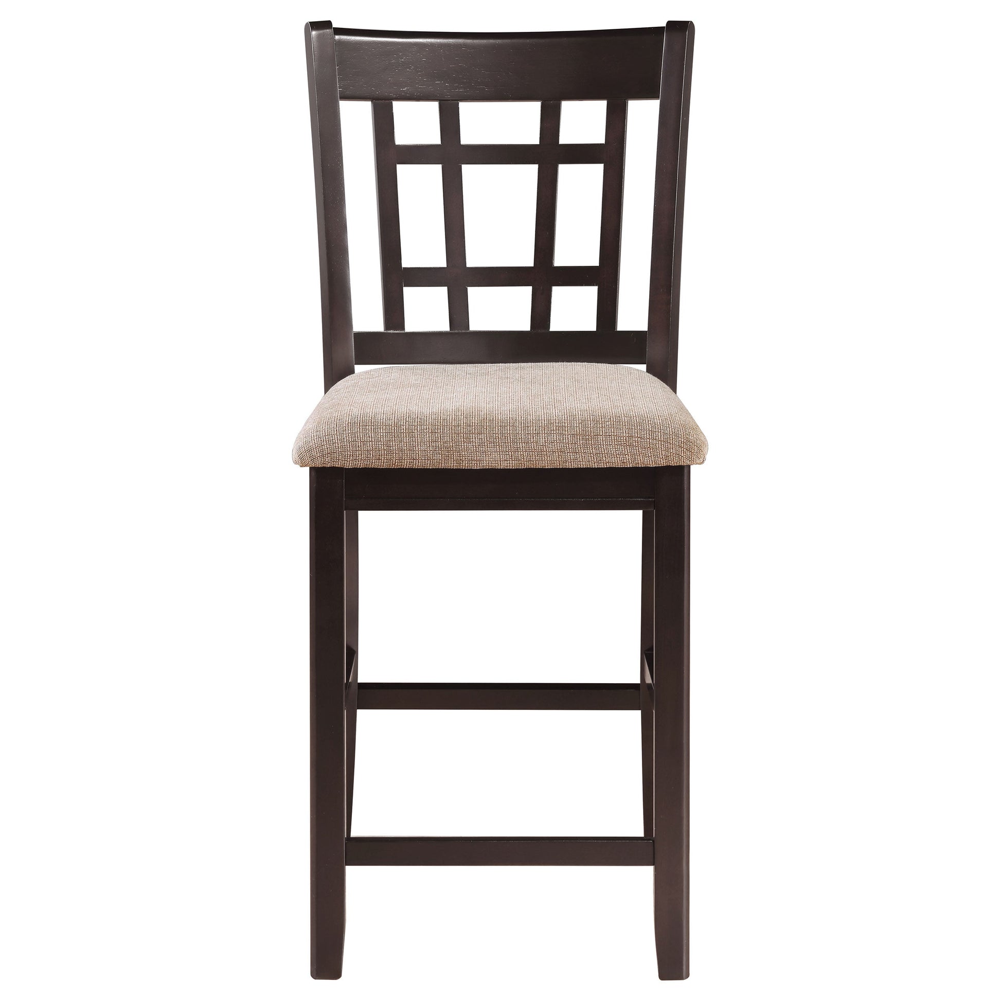 Coaster Lavon Lattice Back Counter Stools Tan and Espresso (Set of 2) Default Title