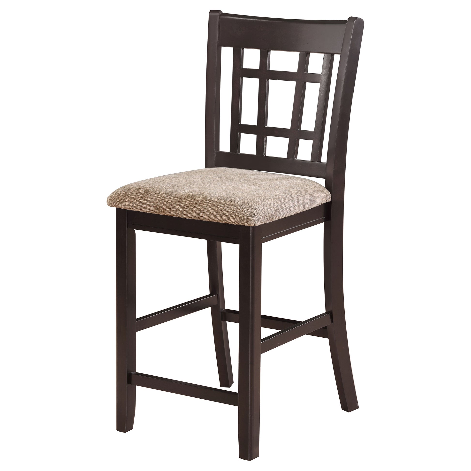 Coaster Lavon Lattice Back Counter Stools Tan and Espresso (Set of 2) Default Title