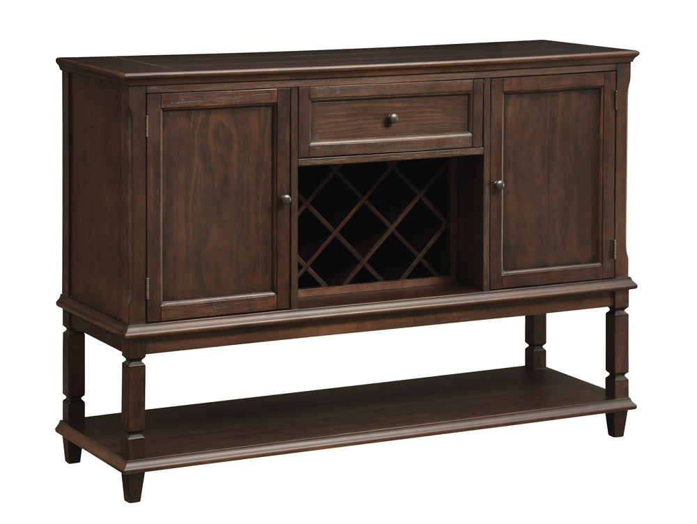 Parkins Server with  Lower Shelf Rustic Espresso