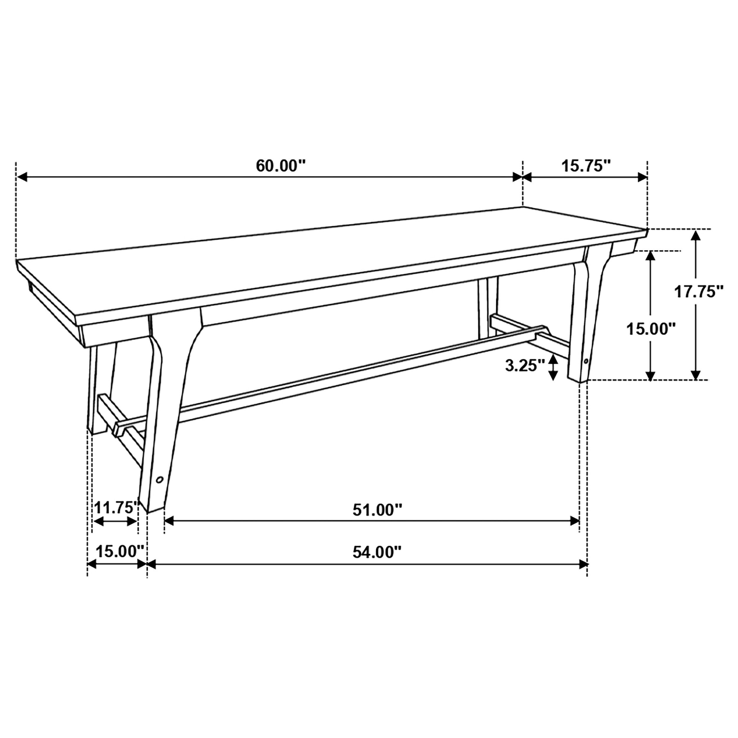 Reynolds  Rectangular Dining Table Set Brown Oak