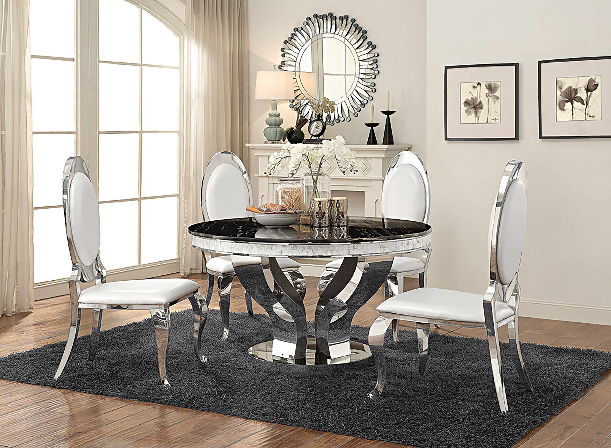 Anchorage  Round Dining Set Chrome