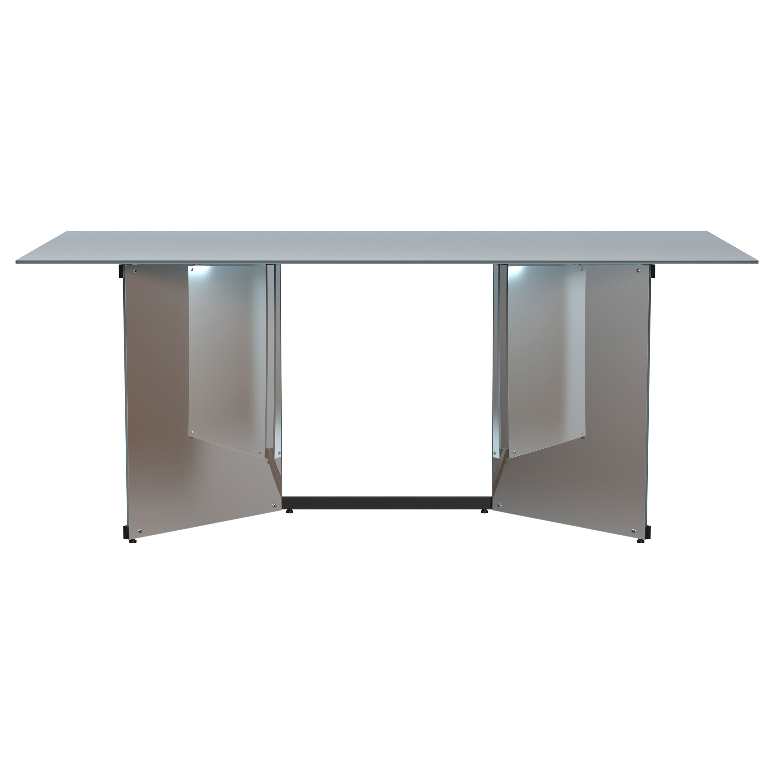 Emery 76-inch Rectangular Mirrored Dining Table Silver