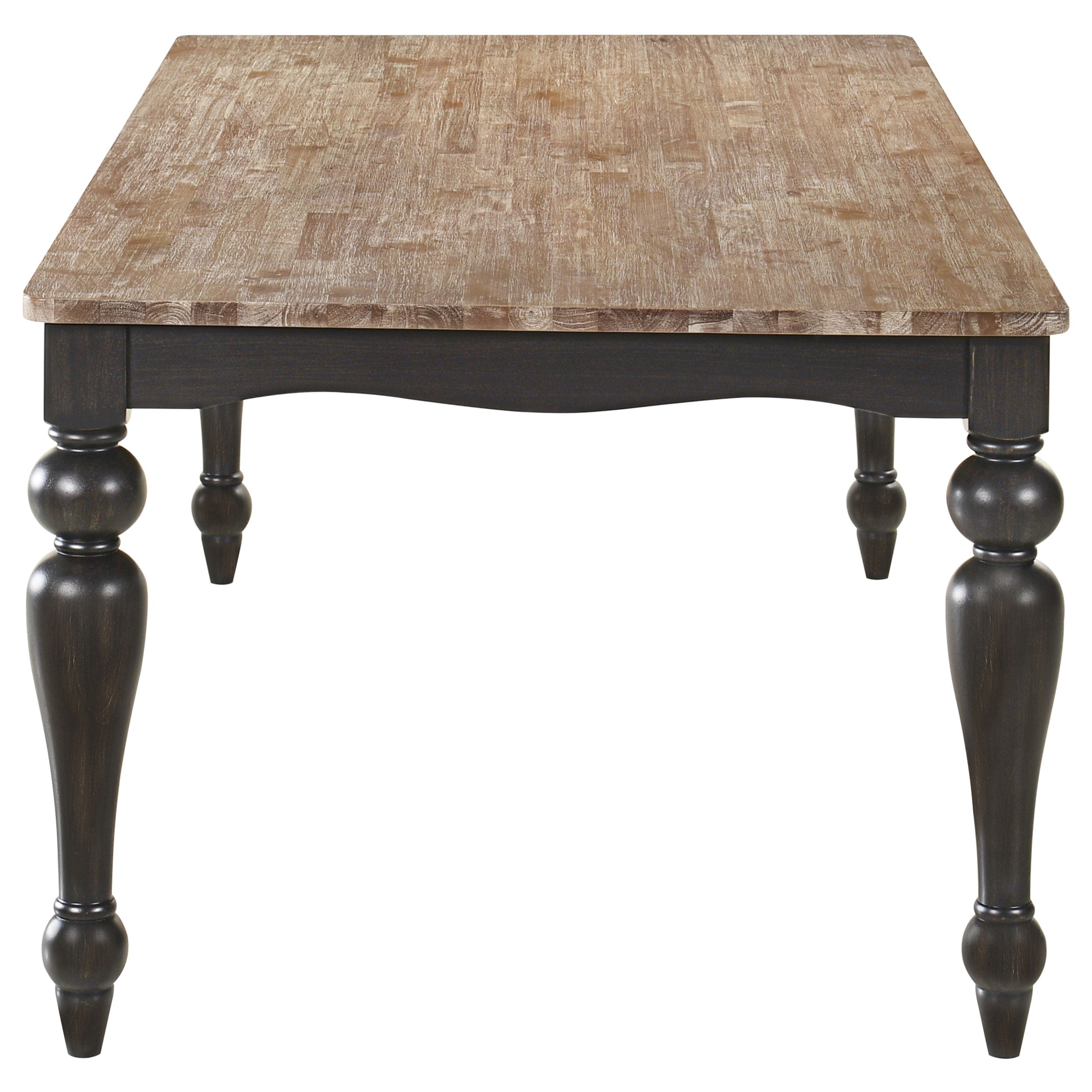 Bridget Rectangular Dining Table Brown Brushed and Charcoal Sandthrough