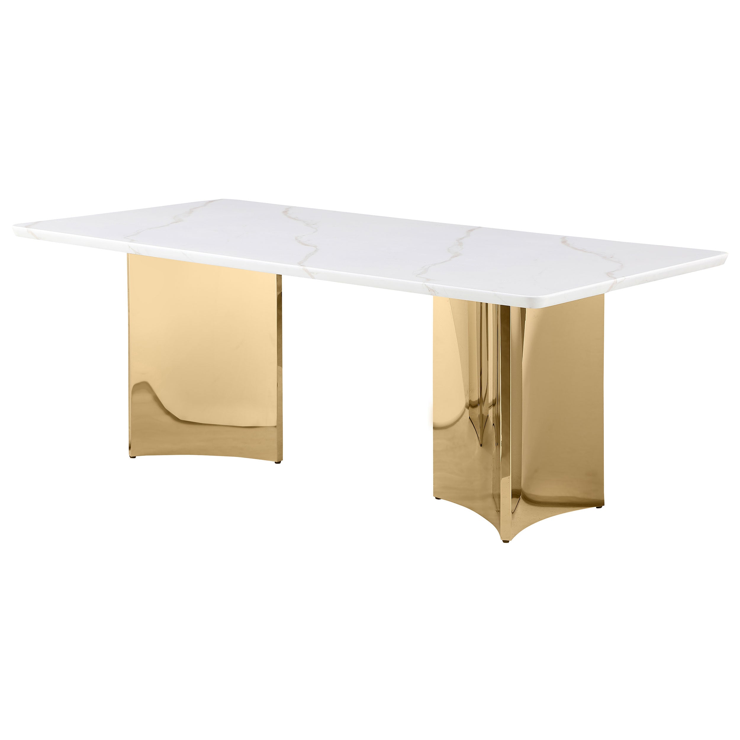 Telvin Rectangular 79-inch Marble Top Dining Table White