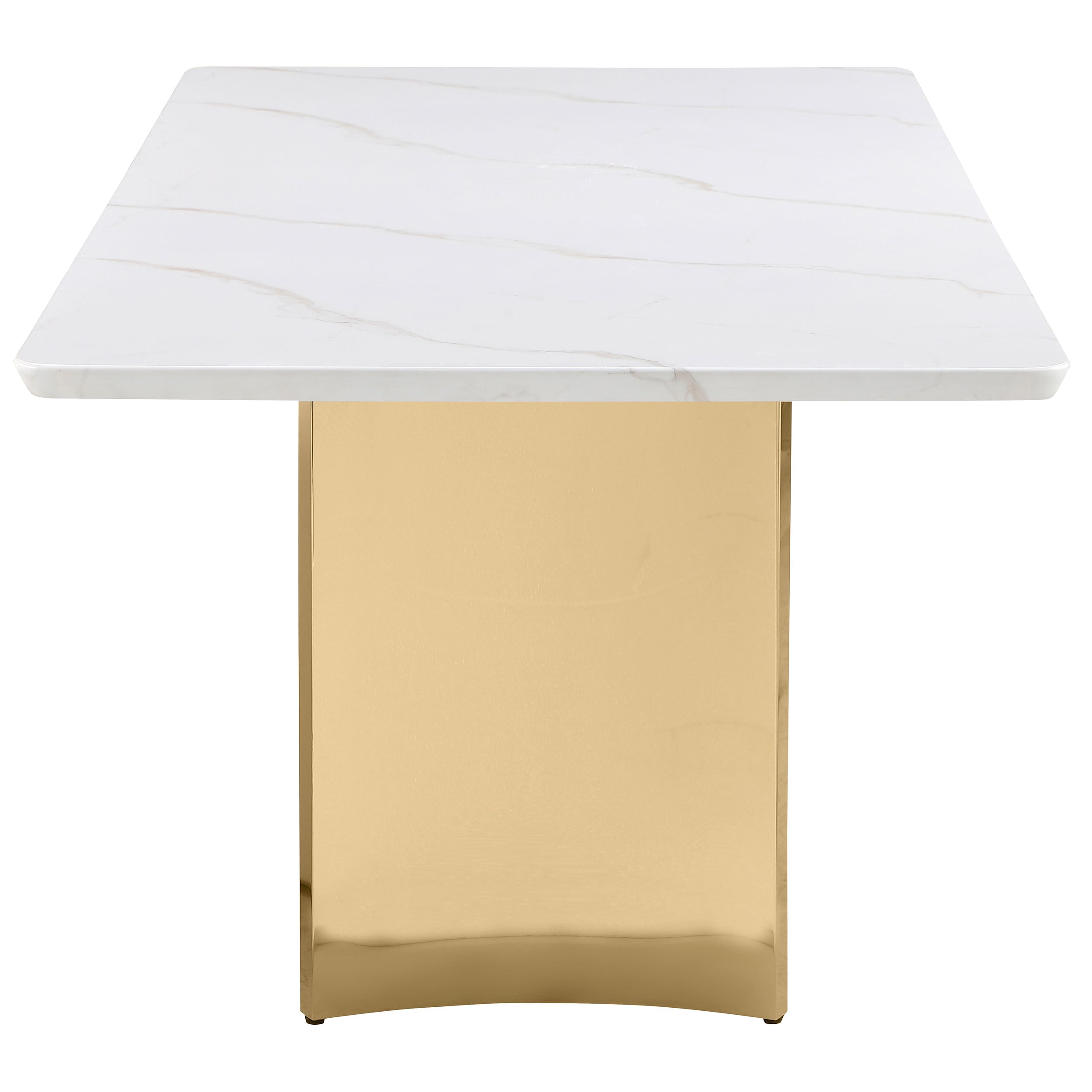 Telvin Rectangular 79-inch Marble Top Dining Table White