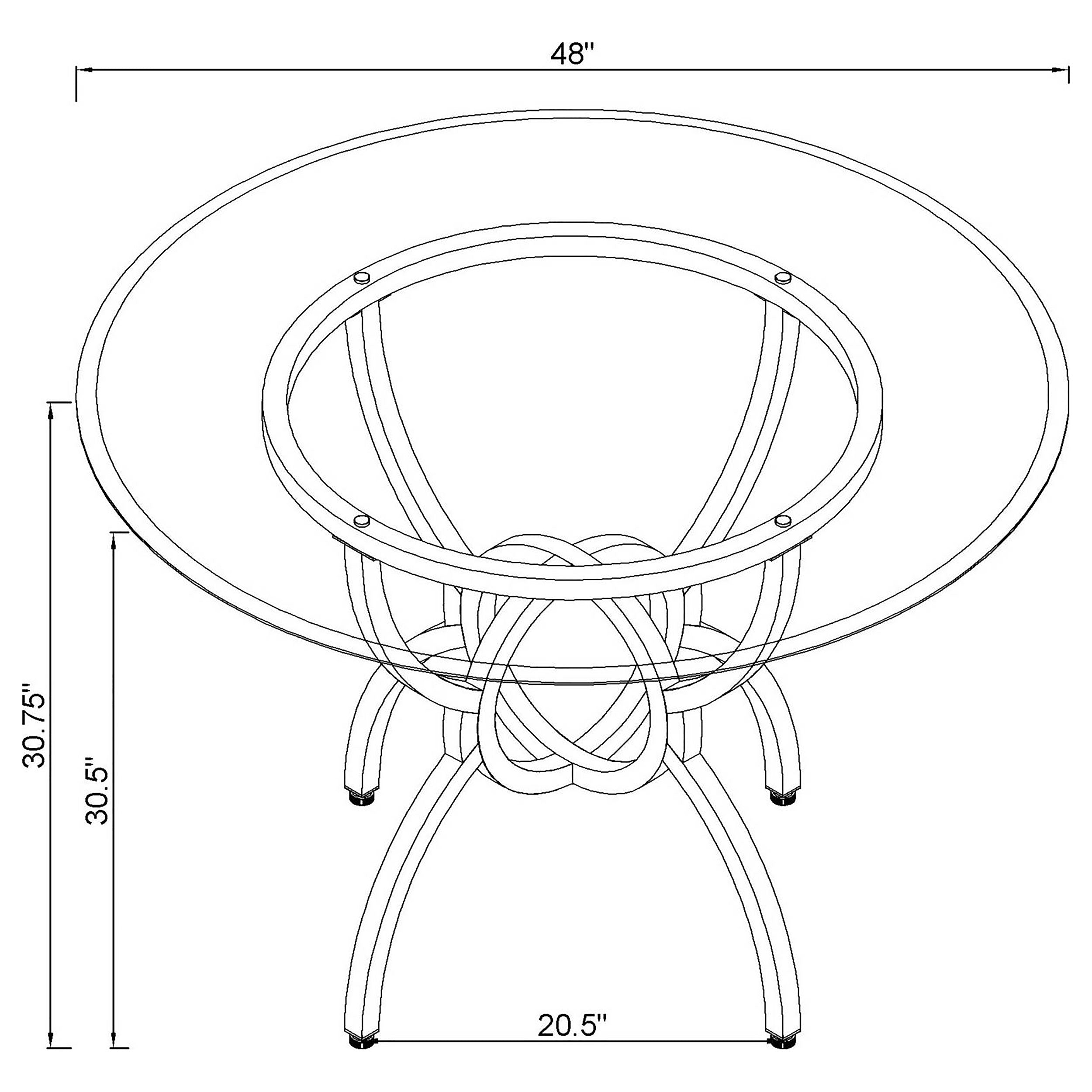 Aviano 48" Round Glass Top Dining Table Clear and Gunmetal