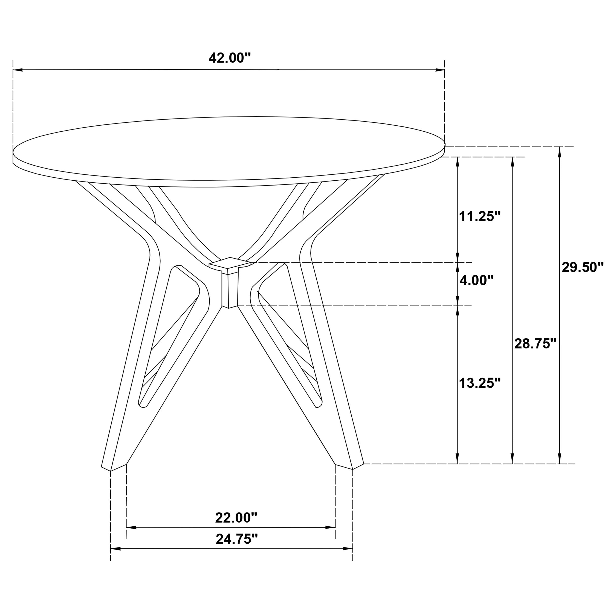 Elowen  Round Solid Wood Dining Set Light Walnut