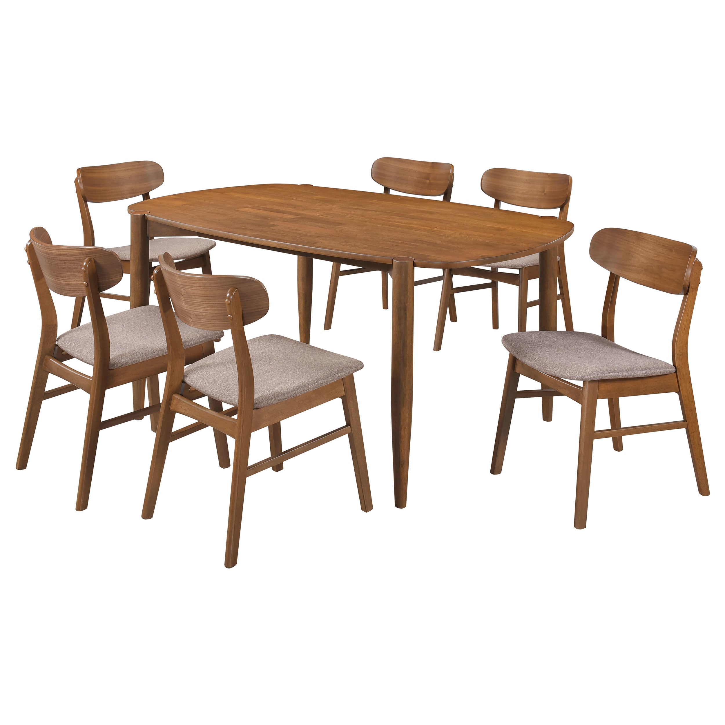 Dortch  Oval Solid Wood Dining Set Walnut