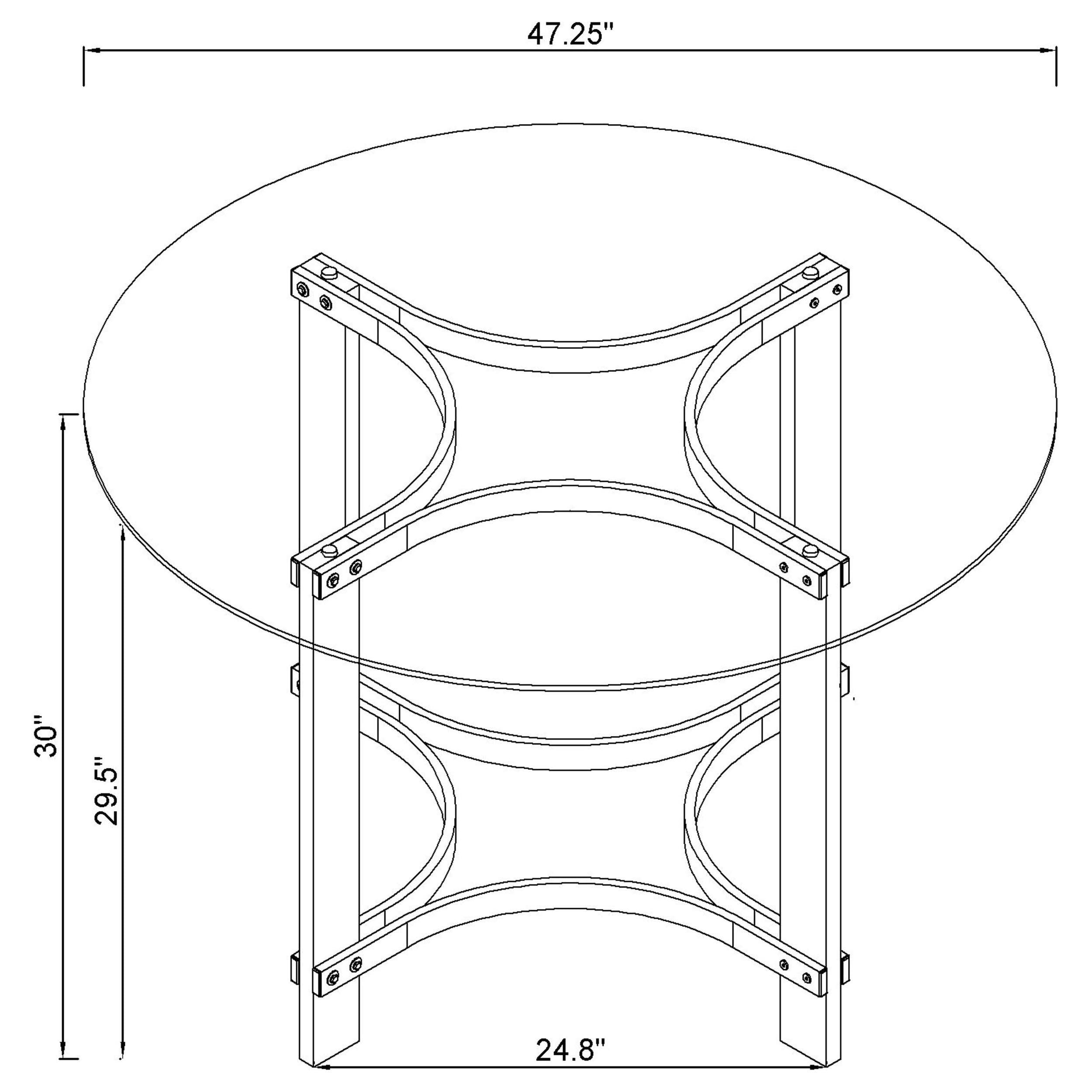 Adino 47-inch Round Glass Top Acrylic Dining Table Chrome