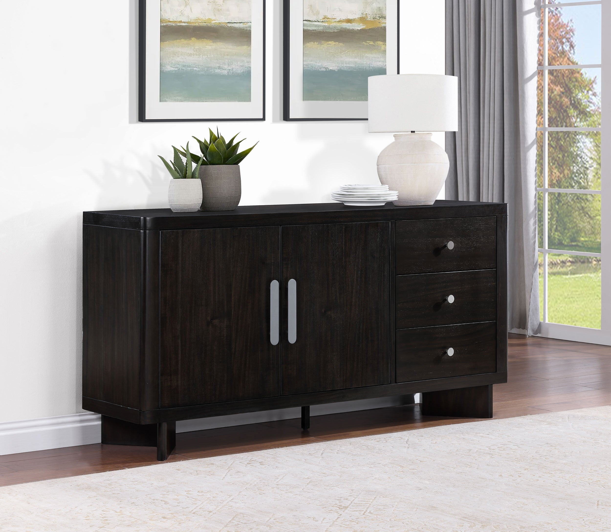 Hathaway 3-drawer Sideboard Buffet Cabinet Acacia Brown