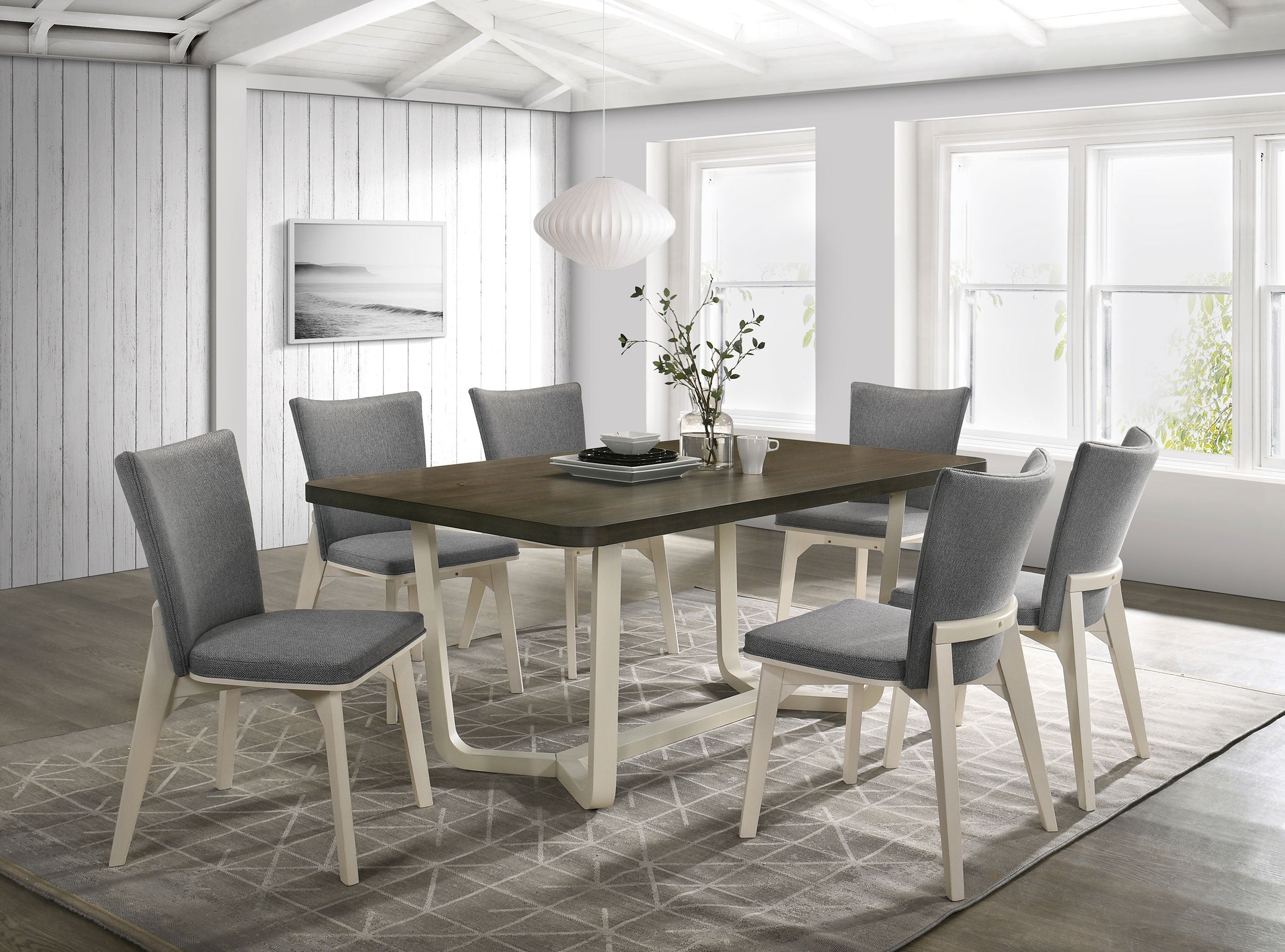 Biloxi 5-piece 71-inch Rectangular Dining Set Greyish Brown