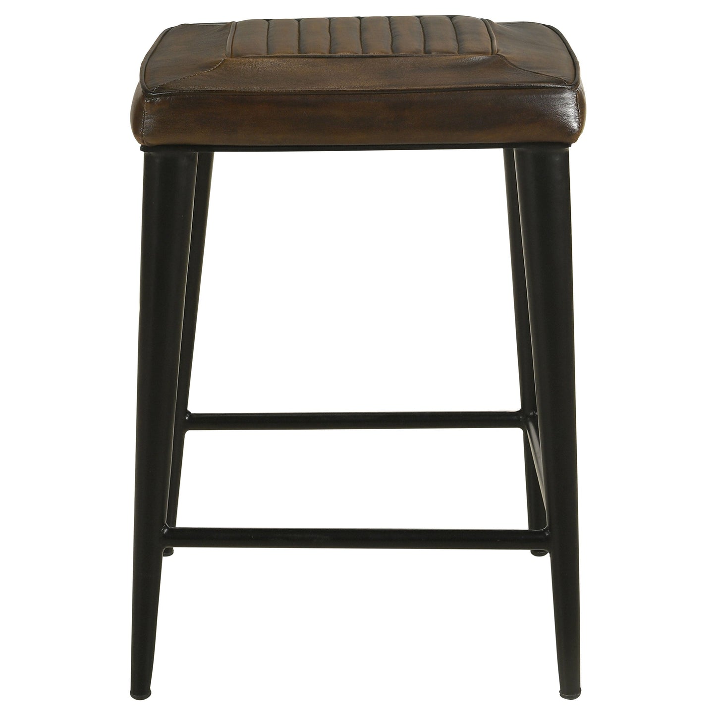 Alvaro Leather Upholstered Counter Stool Brown (Set of 2)