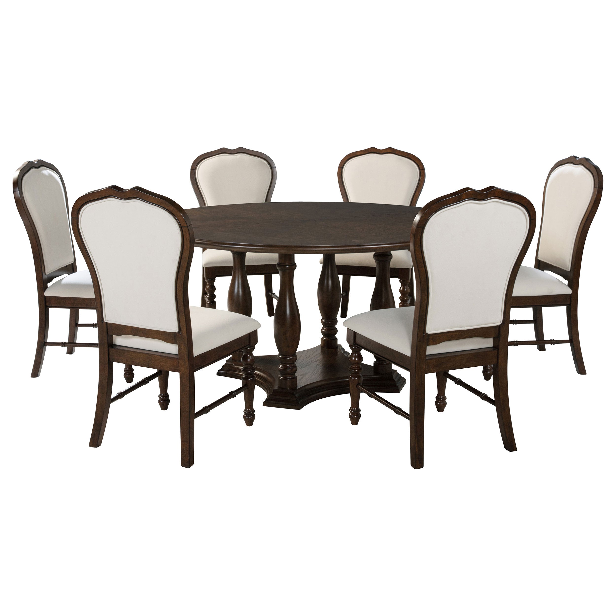 Landon 5-piece 60-inch Round Dining Table Set Rich Brown