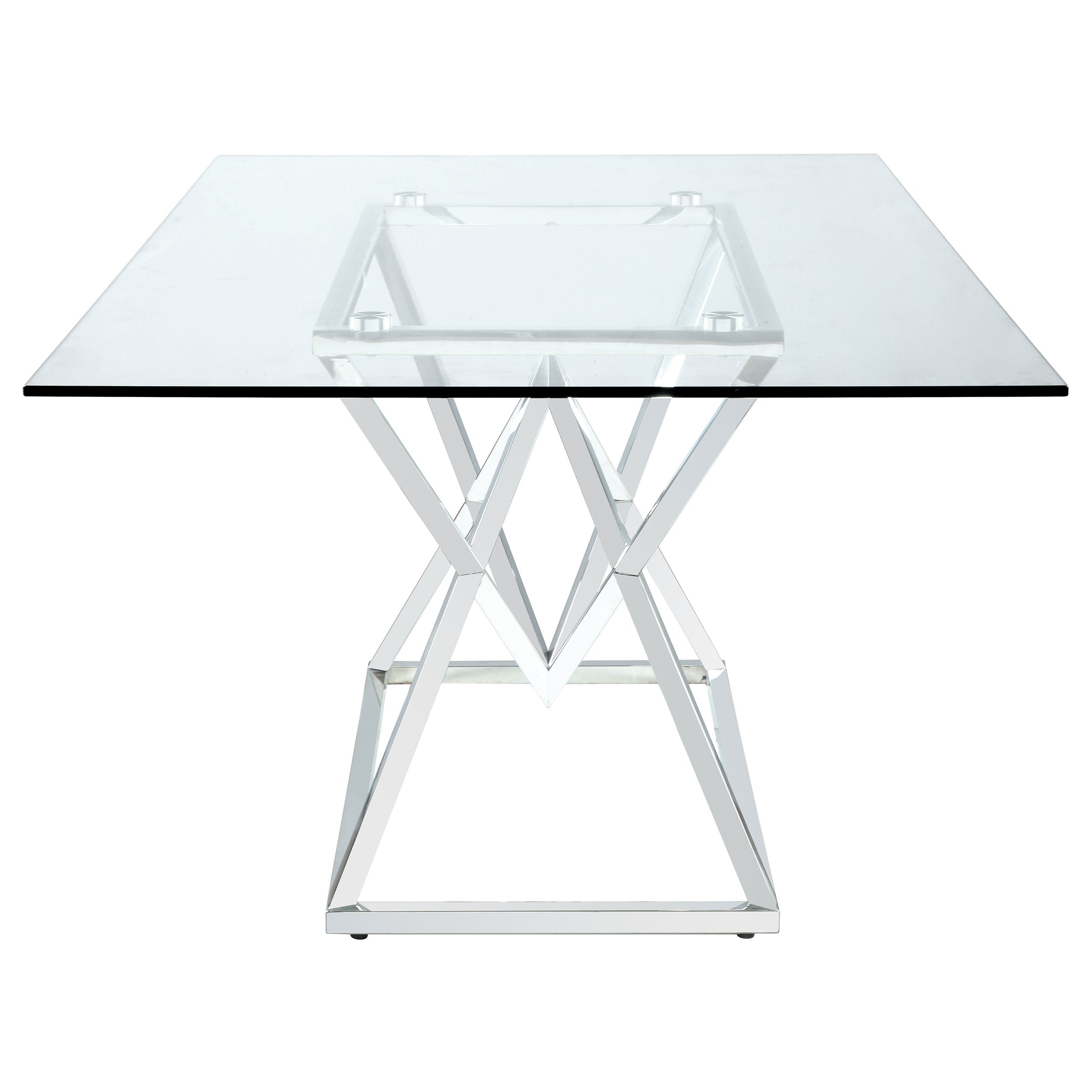 Beaufort Rectangle Glass Top Dining Table Chrome