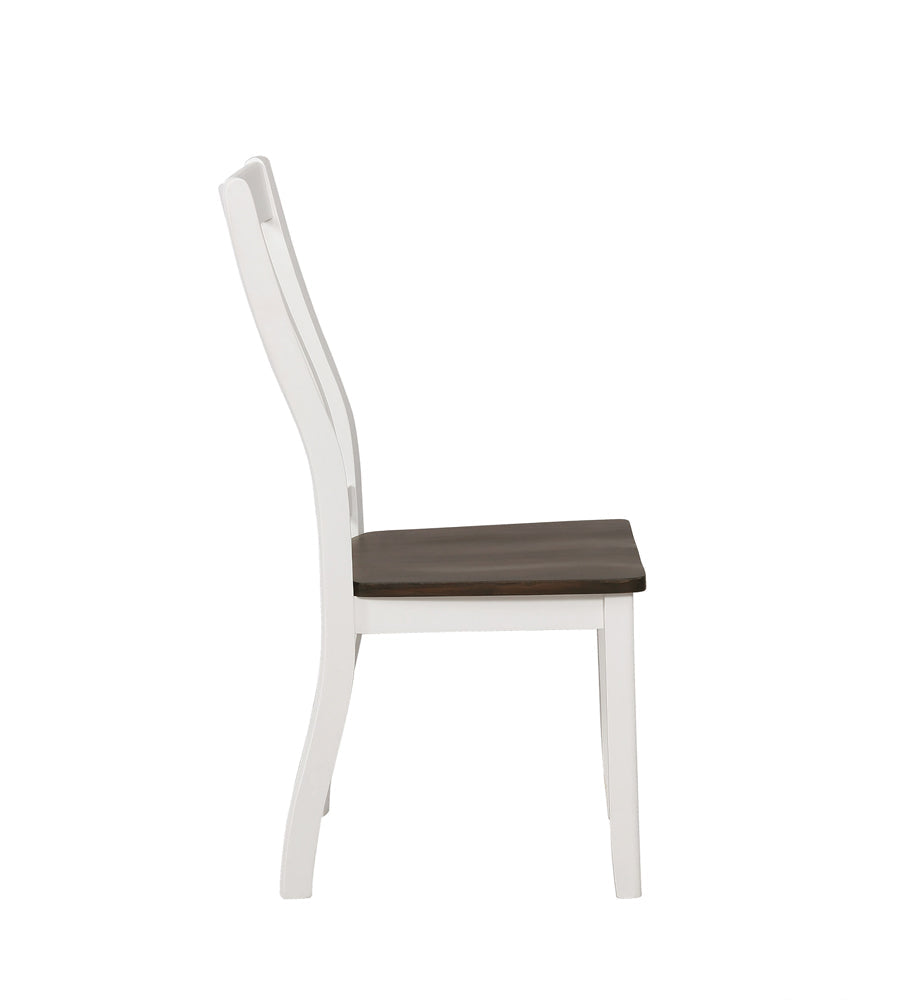 Kingman Slat Back Dining Chairs Espresso and White (Set of 2)