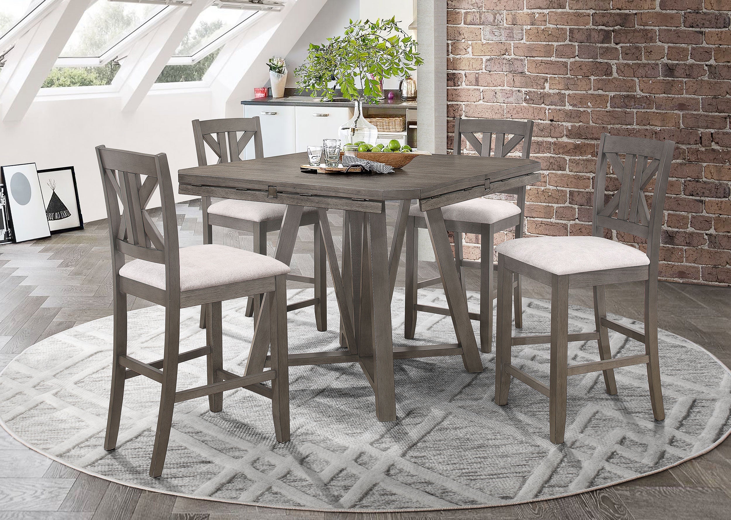 Athens  Counter Height Dining Set Barn Grey