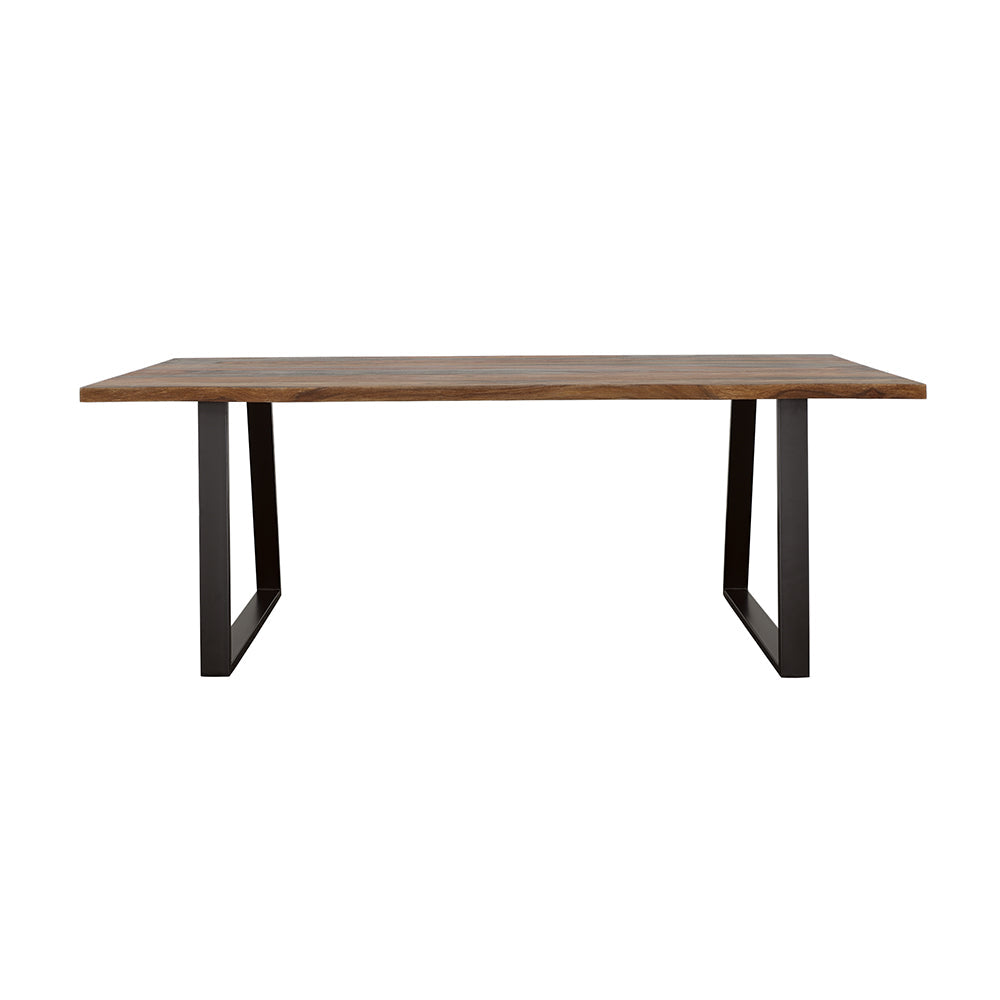 Ditman Live Edge Dining Table Grey Sheesham and Black