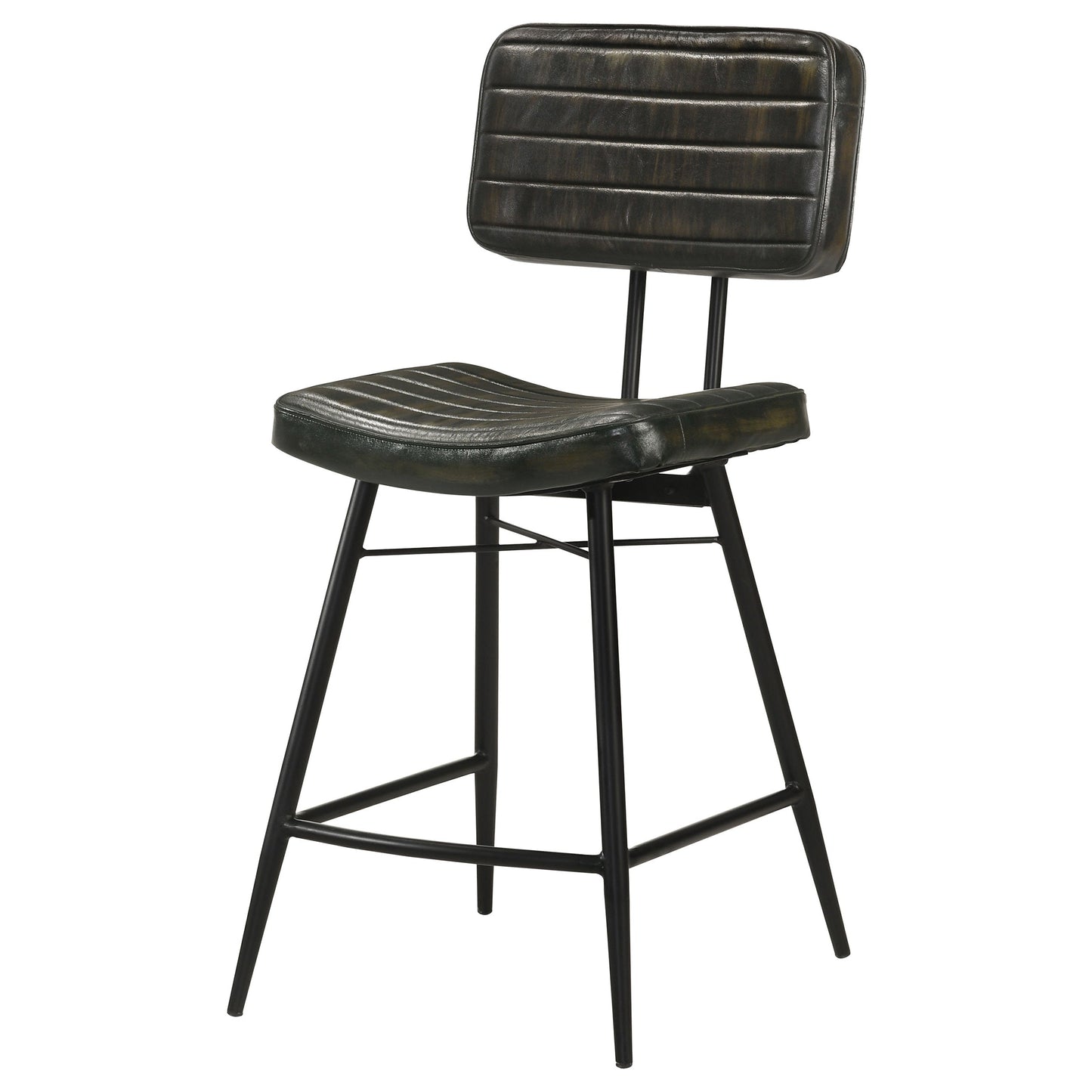 Coaster Partridge Upholstered Counter Height Stools with Footrest (Set of 2) Black