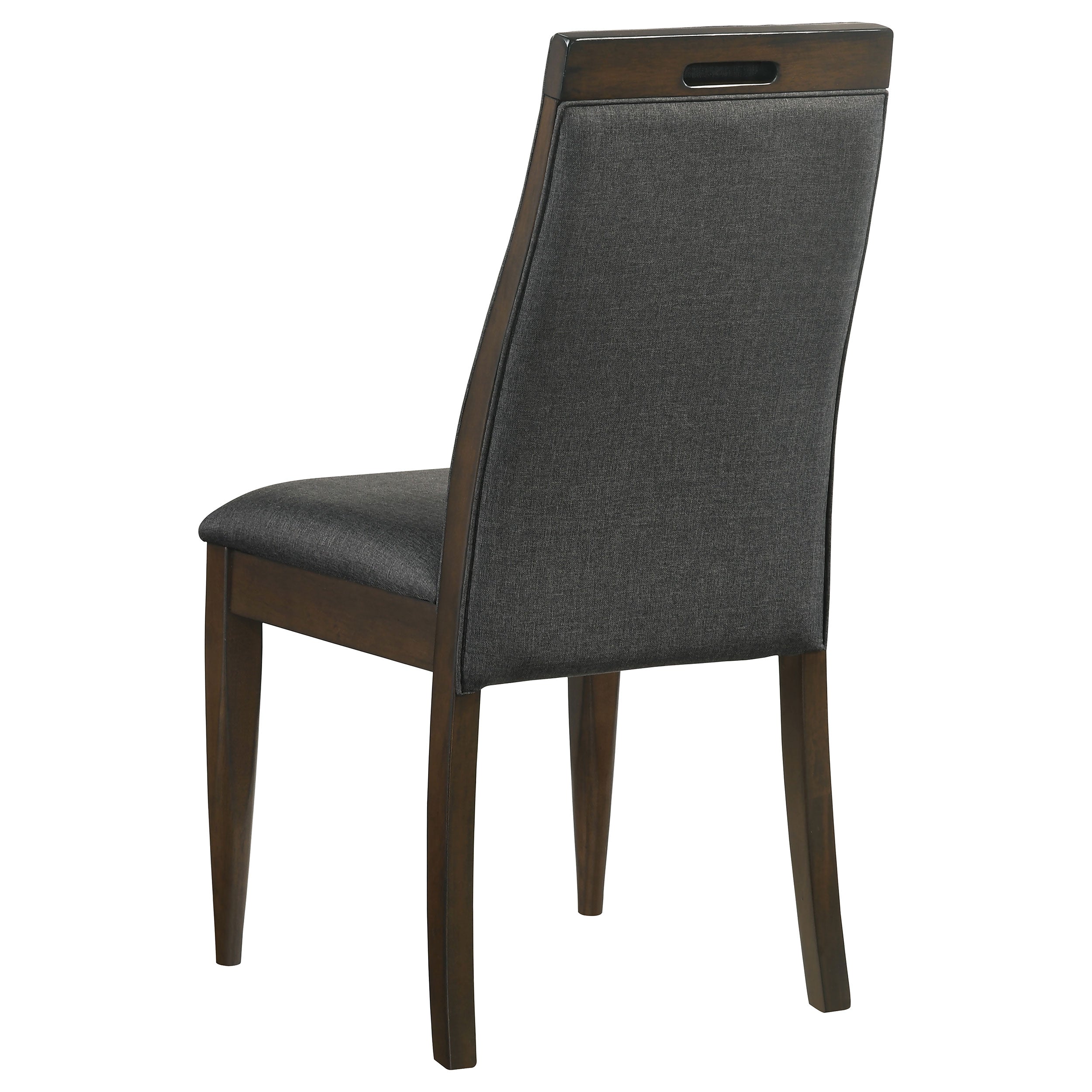 Wes Upholstered Side Chair (Set of 2) Grey and Dark Walnut