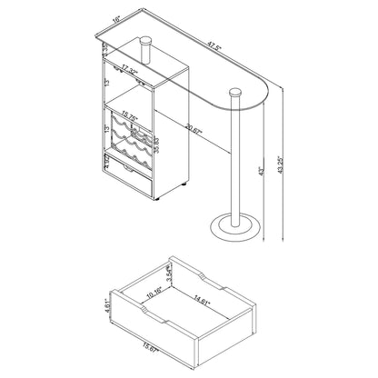 Ferguson 3-tier Bar Unit Black Nickel and Black Oak