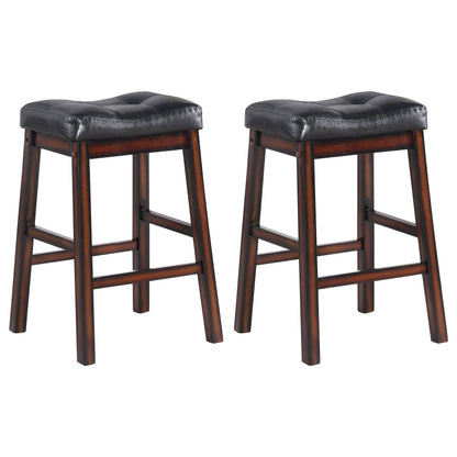 Coaster Donald Upholstered Bar Stools Black and Cappuccino (Set of 2) Counter Height