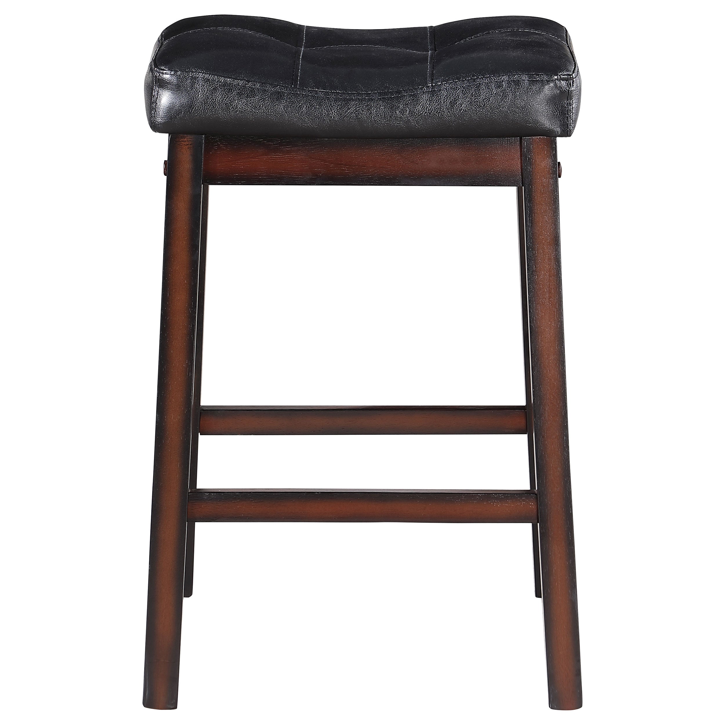 Donald Upholstered Bar Stools Black and Cappuccino (Set of 2)