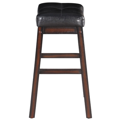 Coaster Donald Upholstered Bar Stools Black and Cappuccino (Set of 2) Counter Height