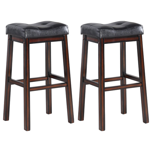 Coaster Donald Upholstered Bar Stools Black and Cappuccino (Set of 2) Standard