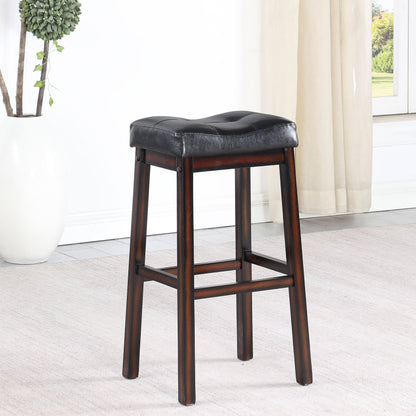 Coaster Donald Upholstered Bar Stools Black and Cappuccino (Set of 2) Counter Height