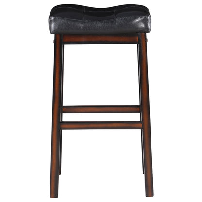 Coaster Donald Upholstered Bar Stools Black and Cappuccino (Set of 2) Counter Height