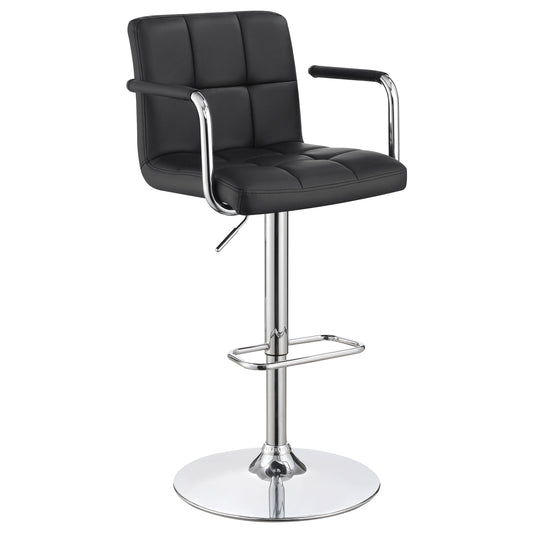 Coaster Palomar Adjustable Height Bar Stool Black and Chrome Black