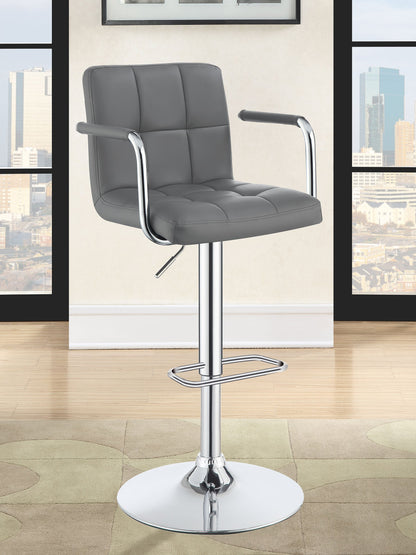 Coaster Palomar Adjustable Height Bar Stool Grey and Chrome Default Title