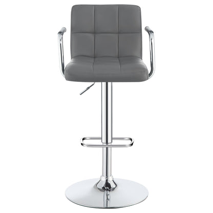 Coaster Palomar Adjustable Height Bar Stool Grey and Chrome Default Title