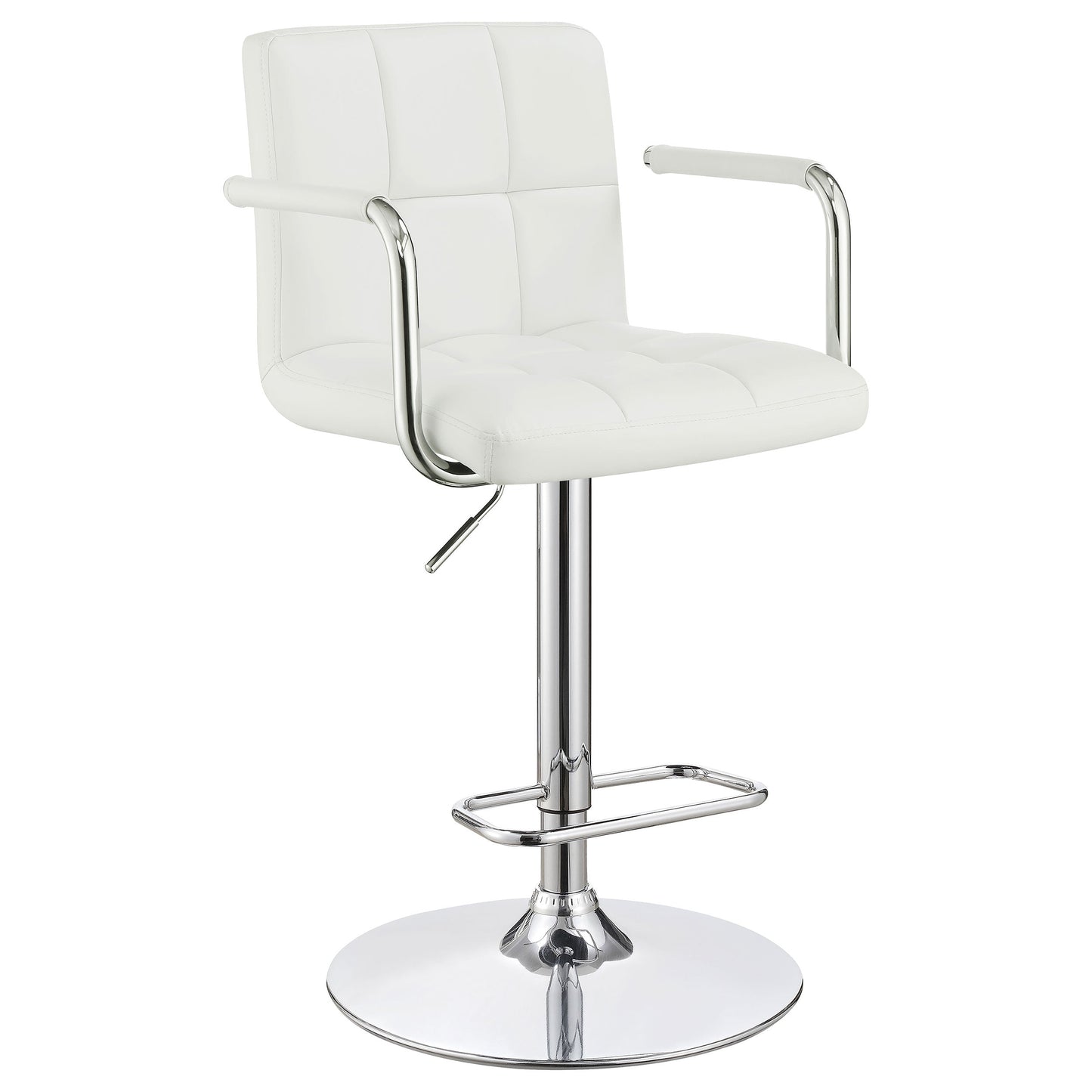 Coaster Palomar Adjustable Height Bar Stool Black and Chrome White