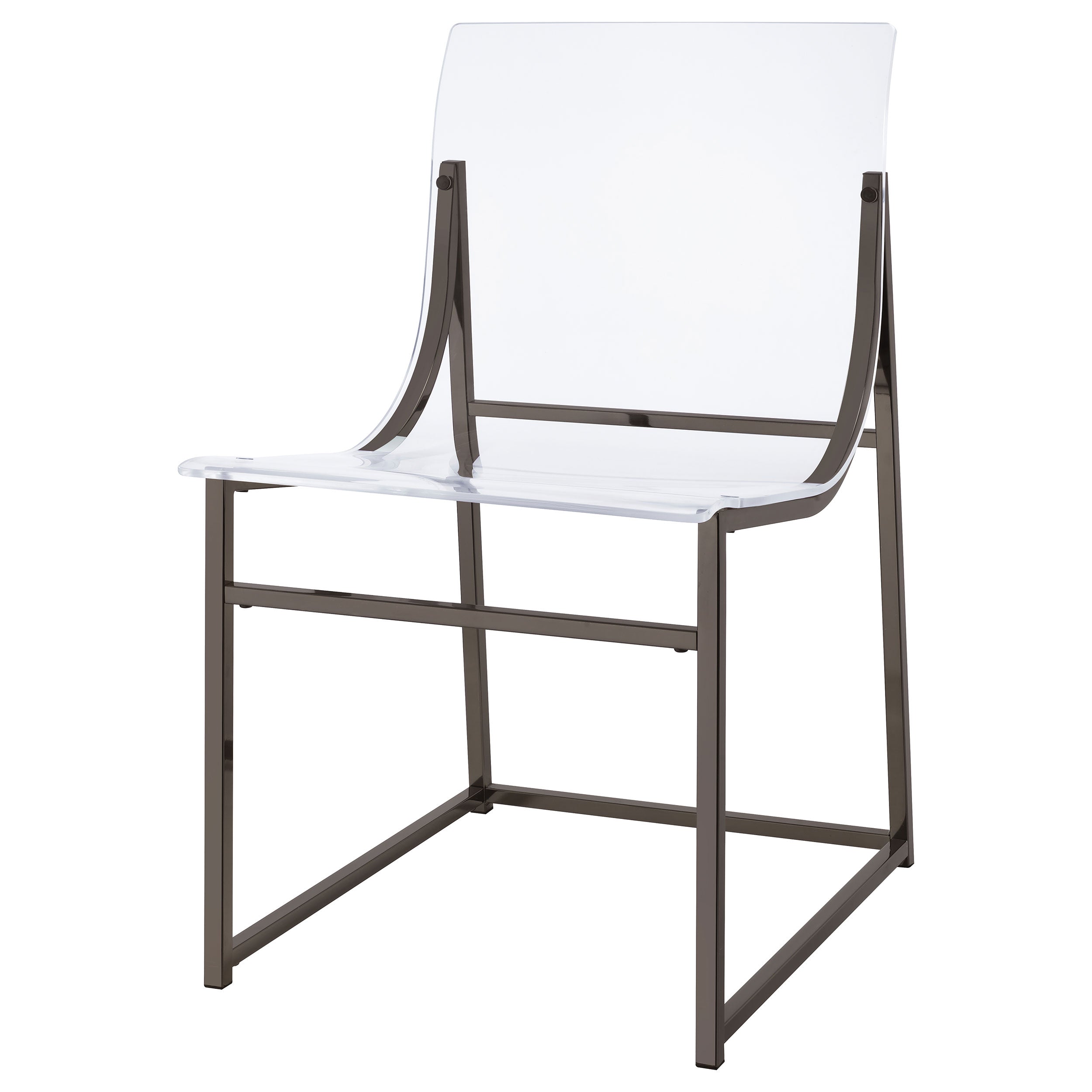 Adino Acrylic Dining Side Chair Clear and Black Nickel (Set of 2)