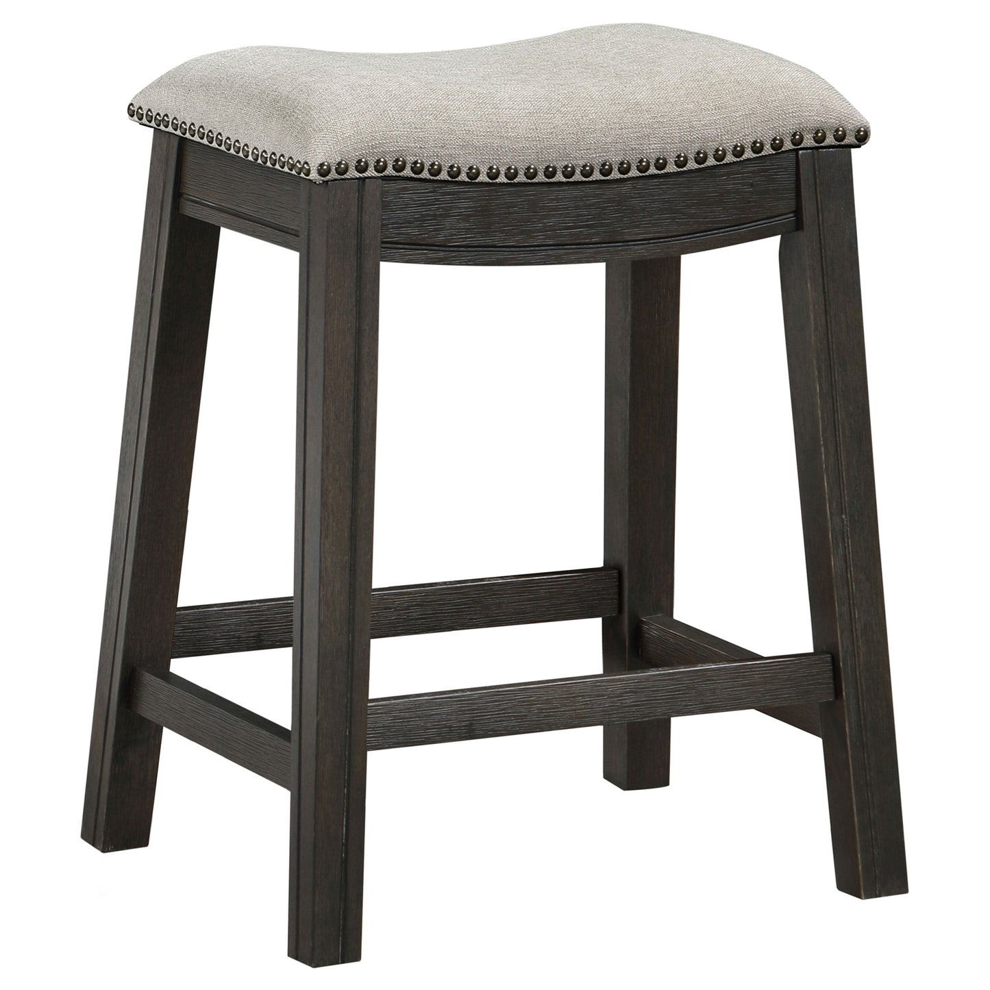 Coaster Elliston Backless Counter Height Saddle Bar Stool Dark Grey and Beige (Set of 2) Default Title