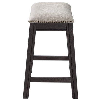 Coaster Elliston Backless Counter Height Saddle Bar Stool Dark Grey and Beige (Set of 2) Default Title