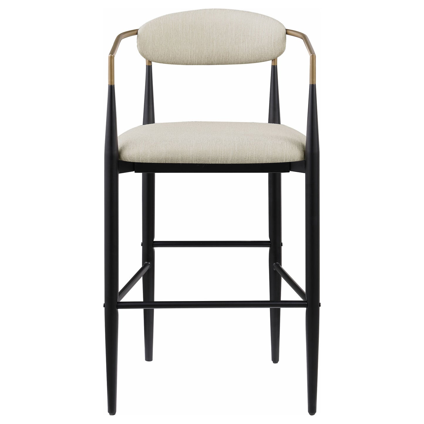 Tina Fabric Upholstered Bar Chair Beige (Set of 2)