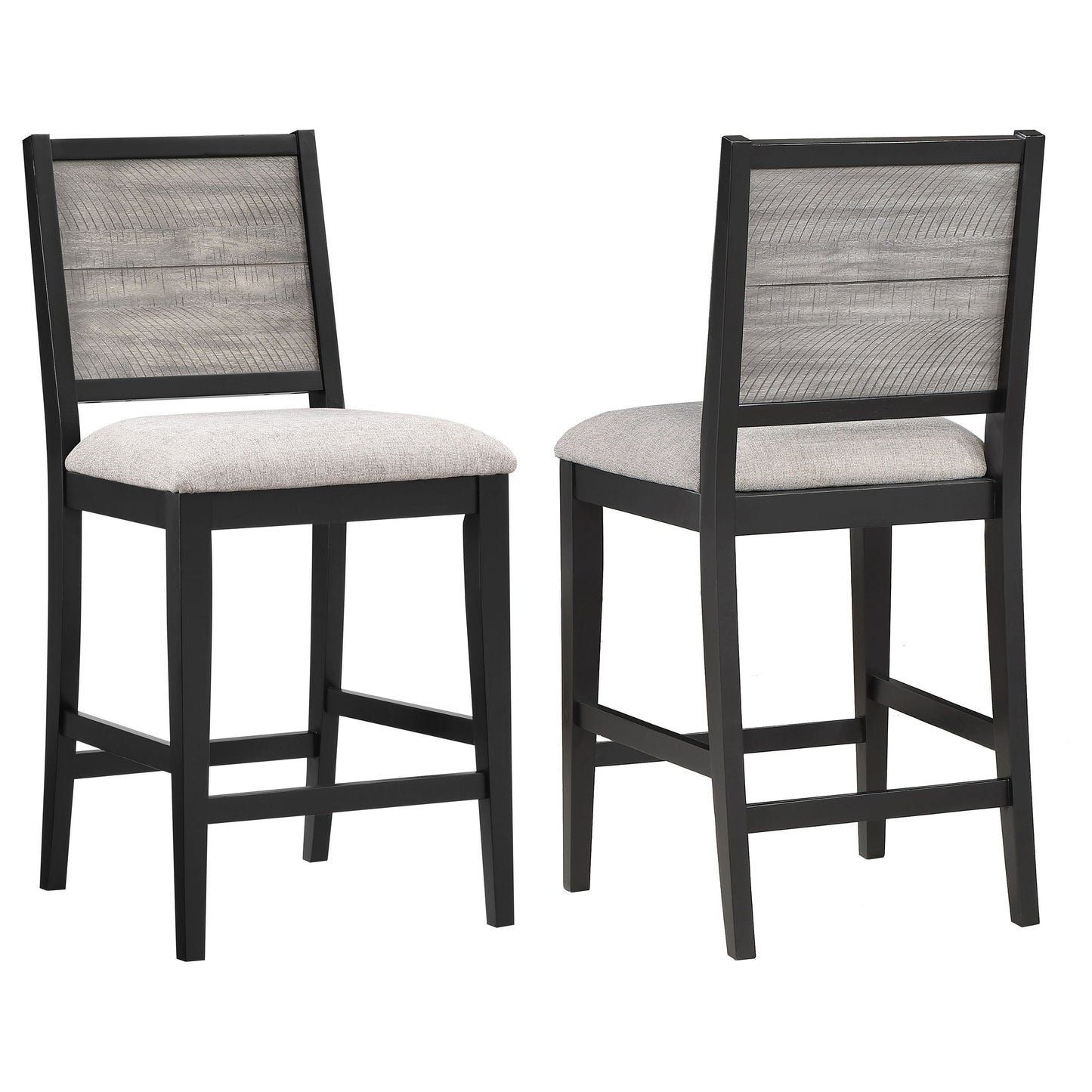 Coaster Elodie Upholstered Padded Seat Counter Height Dining Chair Dove Grey and Black (Set of 2) Default Title