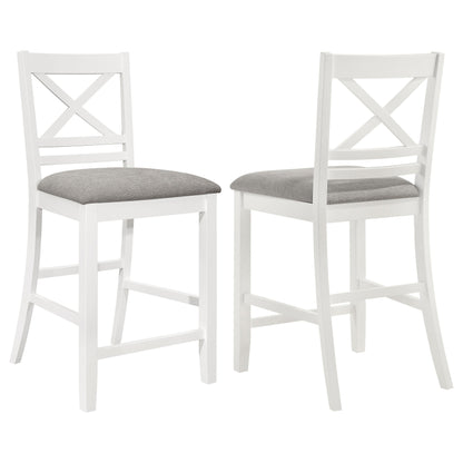 Coaster Hollis X-Back Counter Height Dining Chairs White and Grey (Set of 2) Default Title