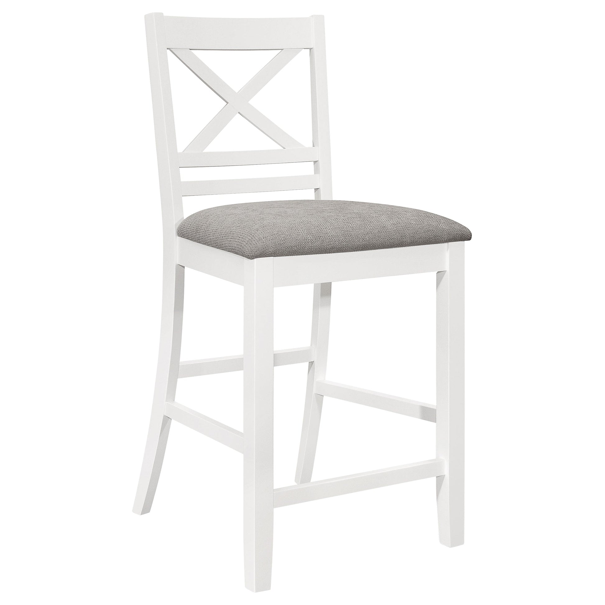 Coaster Hollis X-Back Counter Height Dining Chairs White and Grey (Set of 2) Default Title