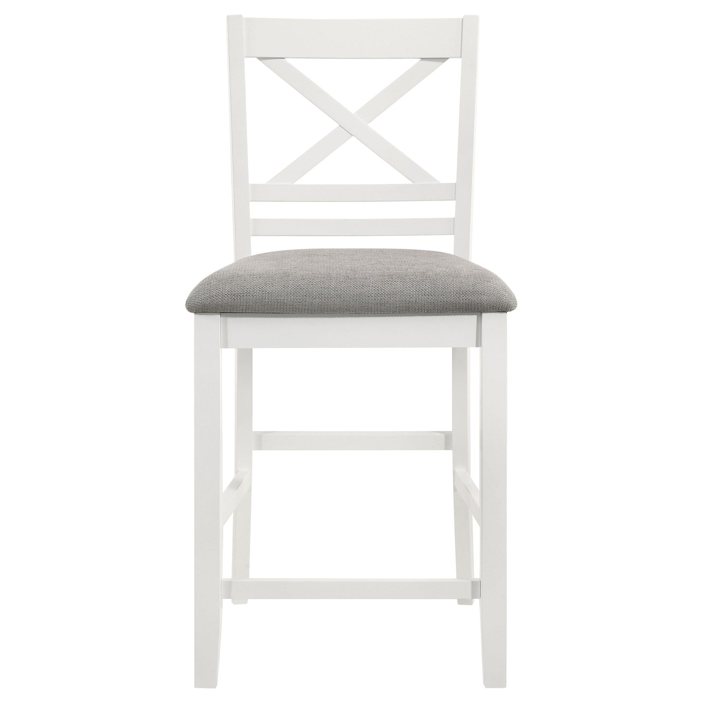 Coaster Hollis X-Back Counter Height Dining Chairs White and Grey (Set of 2) Default Title