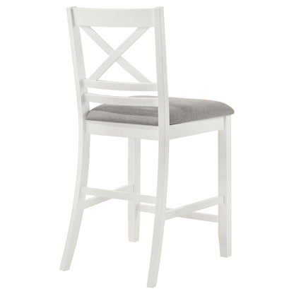 Coaster Hollis X-Back Counter Height Dining Chairs White and Grey (Set of 2) Default Title