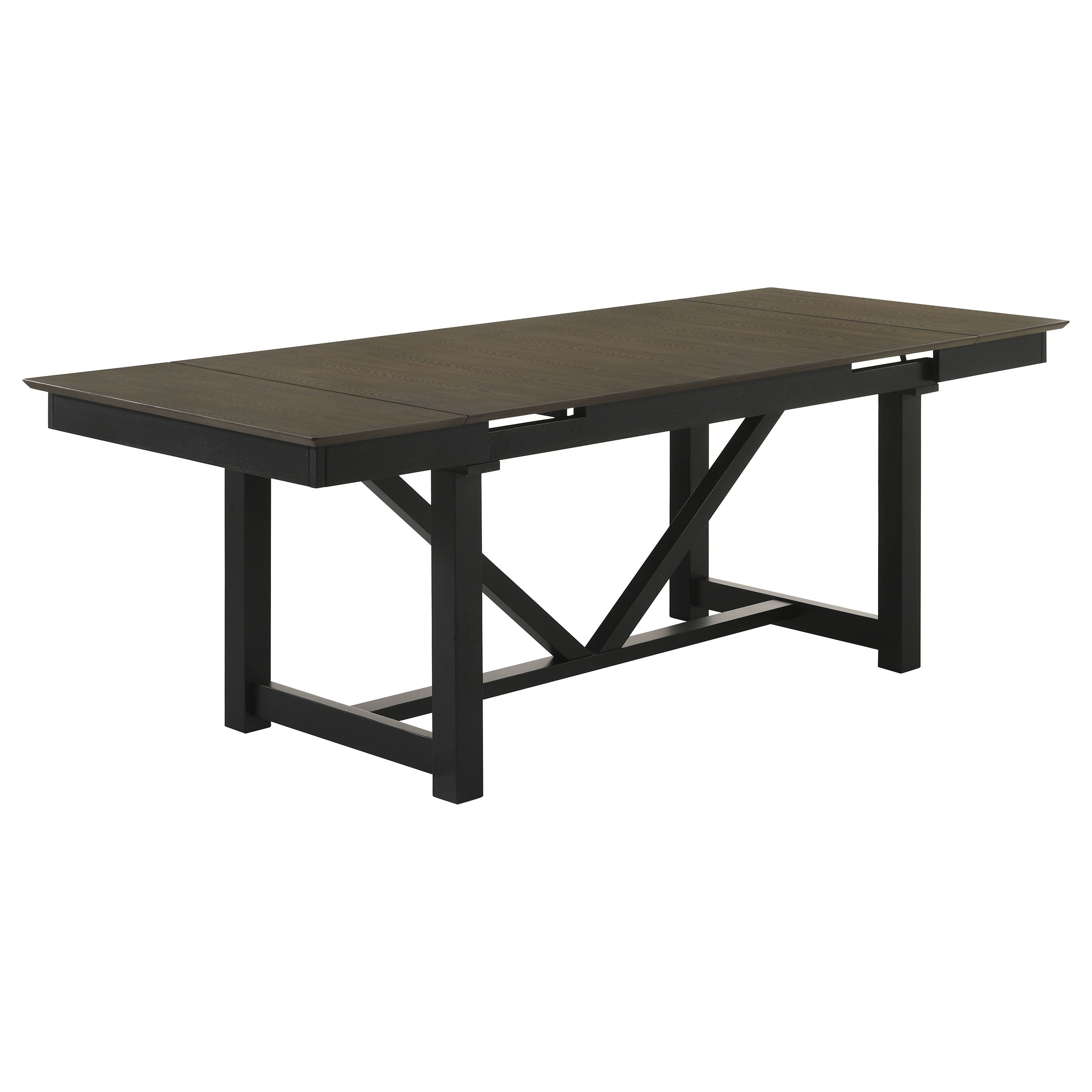 Malia Rectangular Dining Table with Refractory Extension Leaf Black