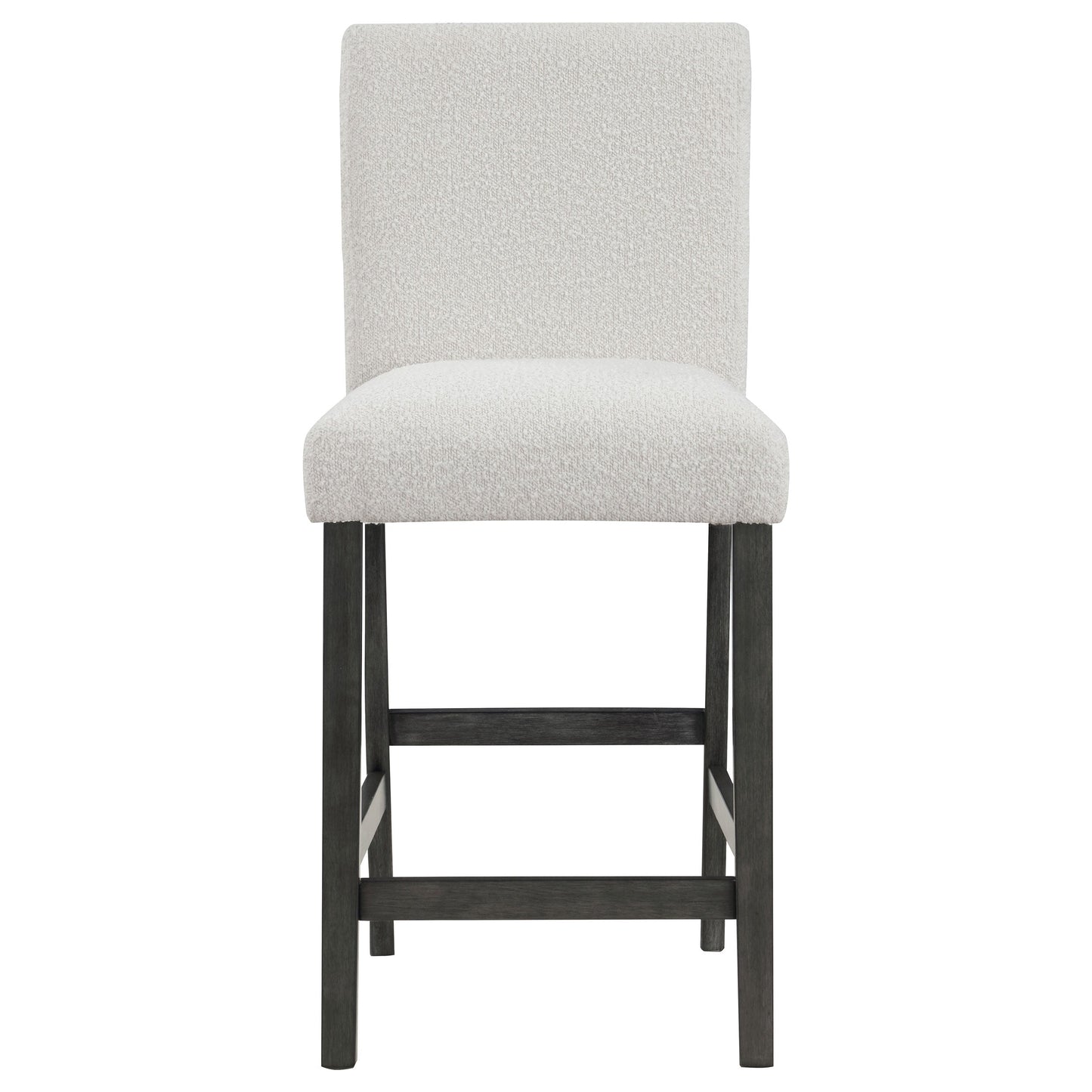 Coaster Alba Boucle Upholstered Counter Height Dining Chair White and Charcoal Grey (Set of 2) Grey