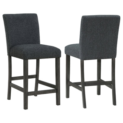 Coaster Alba Boucle Upholstered Counter Height Dining Chair White and Charcoal Grey (Set of 2) Grey