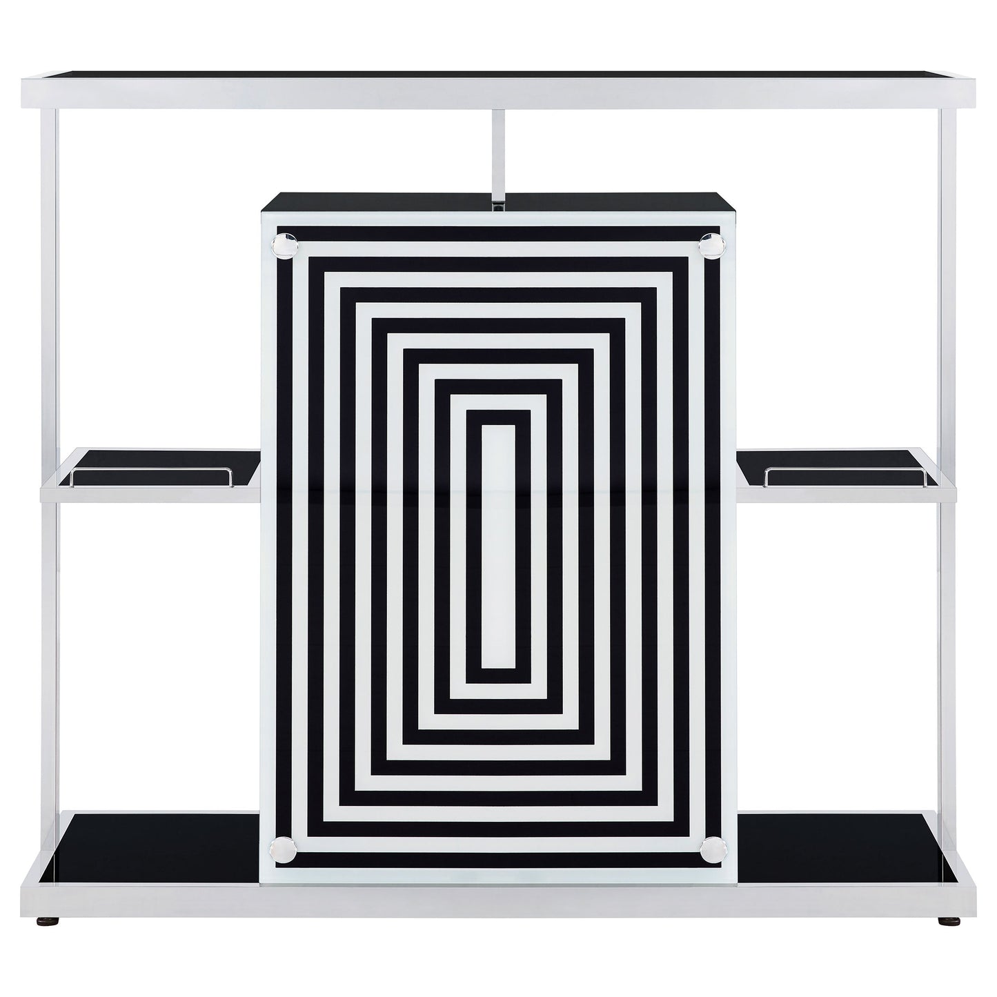 Zinnia 2-tier Bar Unit Glossy Black and White