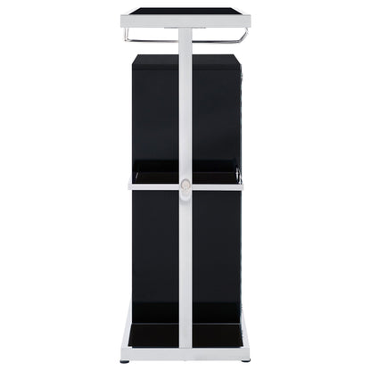 Zinnia 2-tier Bar Unit Glossy Black and White